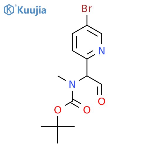 tert-butyl N-1-(5-bromopyridin-2-yl)-2-oxoethyl-N-methylcarbamate structure
