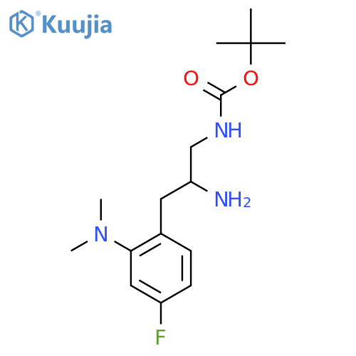tert-butyl N-{2-amino-3-2-(dimethylamino)-4-fluorophenylpropyl}carbamate structure