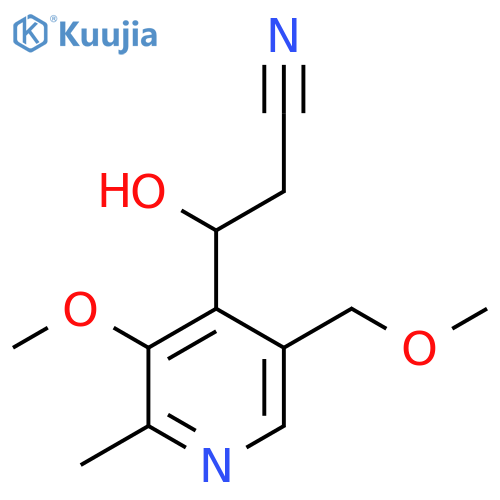 3-hydroxy-3-3-methoxy-5-(methoxymethyl)-2-methylpyridin-4-ylpropanenitrile structure