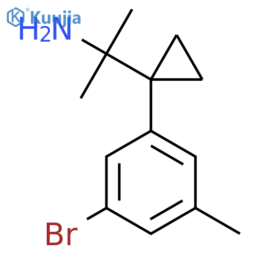 2-1-(3-bromo-5-methylphenyl)cyclopropylpropan-2-amine structure