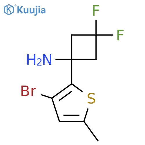 1-(3-Bromo-5-methylthiophen-2-yl)-3,3-difluorocyclobutan-1-amine structure