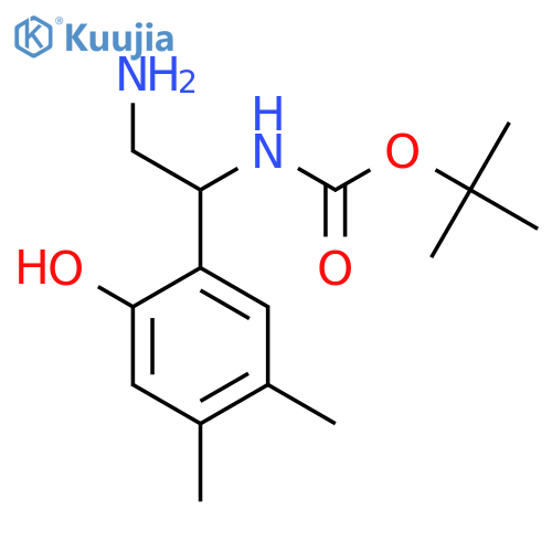 tert-butyl N-2-amino-1-(2-hydroxy-4,5-dimethylphenyl)ethylcarbamate structure
