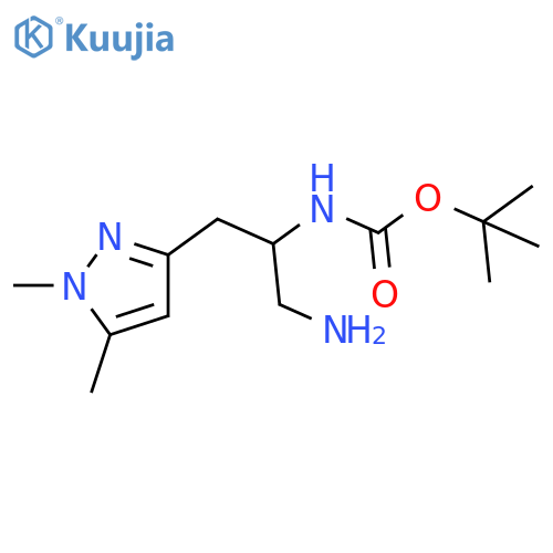 tert-butyl N-1-amino-3-(1,5-dimethyl-1H-pyrazol-3-yl)propan-2-ylcarbamate structure