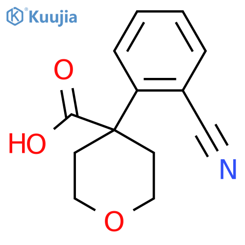 4-(2-cyanophenyl)oxane-4-carboxylic acid structure