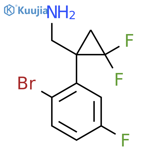 1-(2-bromo-5-fluorophenyl)-2,2-difluorocyclopropylmethanamine structure
