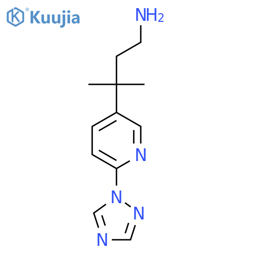 3-methyl-3-6-(1H-1,2,4-triazol-1-yl)pyridin-3-ylbutan-1-amine structure