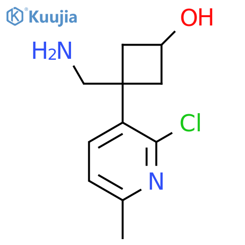 3-(aminomethyl)-3-(2-chloro-6-methylpyridin-3-yl)cyclobutan-1-ol structure