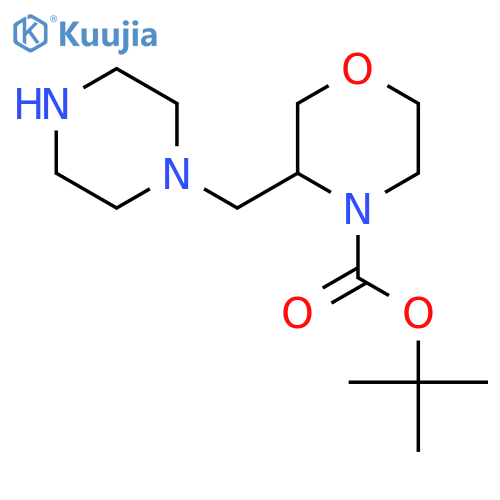 tert-butyl 3-(piperazin-1-yl)methylmorpholine-4-carboxylate structure