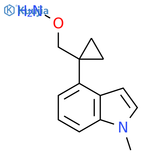 O-{1-(1-methyl-1H-indol-4-yl)cyclopropylmethyl}hydroxylamine structure