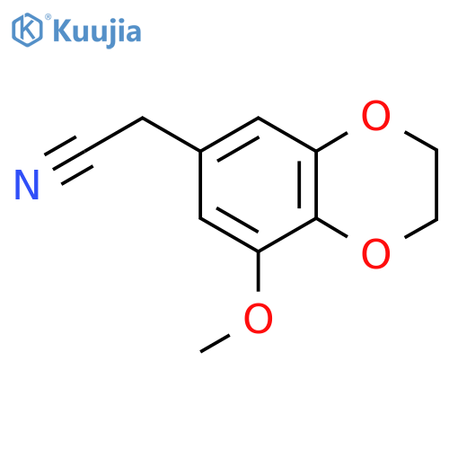 2-(8-methoxy-2,3-dihydro-1,4-benzodioxin-6-yl)acetonitrile structure