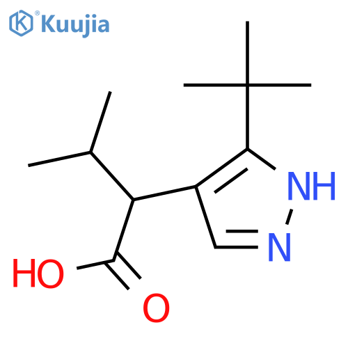 2-(3-tert-butyl-1H-pyrazol-4-yl)-3-methylbutanoic acid structure