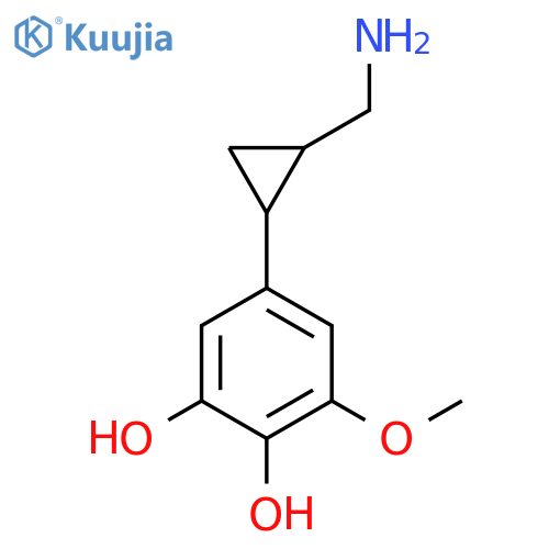 5-2-(aminomethyl)cyclopropyl-3-methoxybenzene-1,2-diol structure