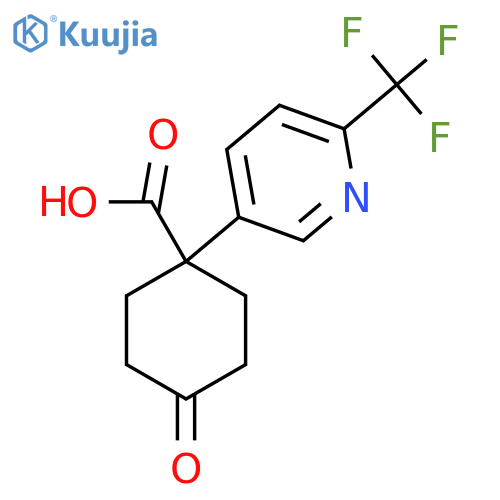 4-oxo-1-6-(trifluoromethyl)pyridin-3-ylcyclohexane-1-carboxylic acid structure