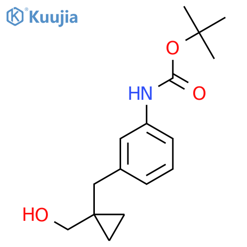 tert-butyl N-(3-{1-(hydroxymethyl)cyclopropylmethyl}phenyl)carbamate structure