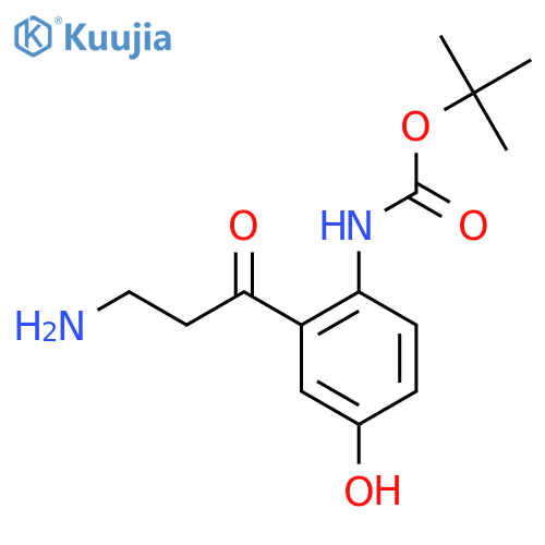 tert-butyl N-2-(3-aminopropanoyl)-4-hydroxyphenylcarbamate structure