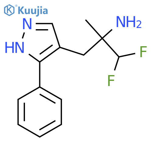 1,1-difluoro-2-methyl-3-(3-phenyl-1H-pyrazol-4-yl)propan-2-amine structure