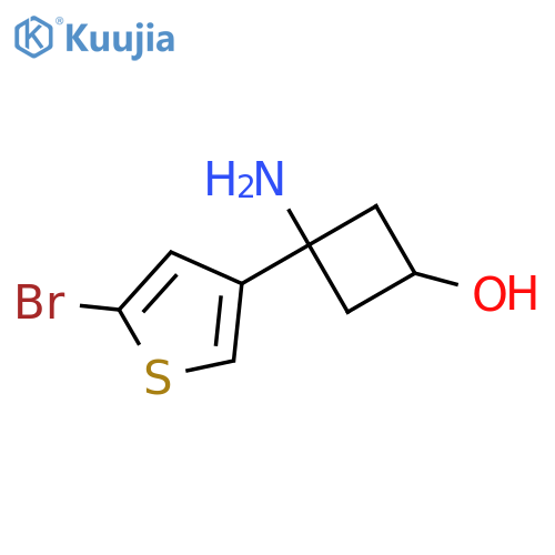 3-amino-3-(5-bromothiophen-3-yl)cyclobutan-1-ol structure