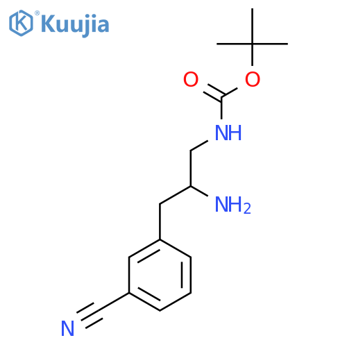 tert-butyl N-2-amino-3-(3-cyanophenyl)propylcarbamate structure