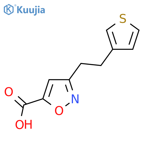 3-2-(thiophen-3-yl)ethyl-1,2-oxazole-5-carboxylic acid structure