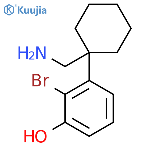 3-1-(aminomethyl)cyclohexyl-2-bromophenol structure