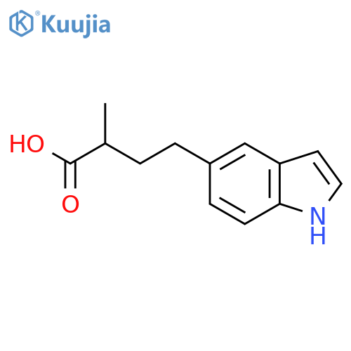 4-(1H-indol-5-yl)-2-methylbutanoic acid structure