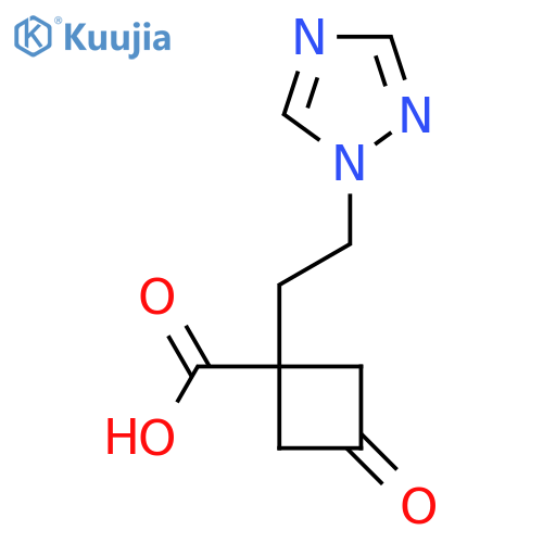 3-oxo-1-2-(1H-1,2,4-triazol-1-yl)ethylcyclobutane-1-carboxylic acid structure
