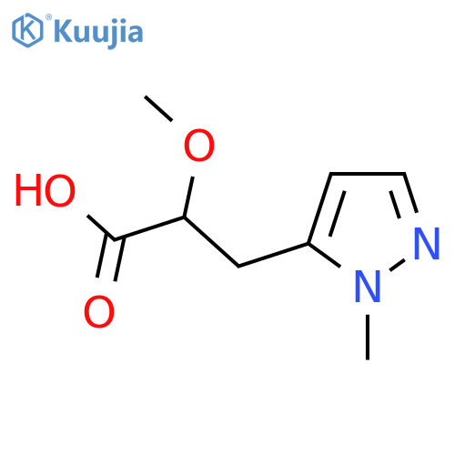 2-methoxy-3-(1-methyl-1H-pyrazol-5-yl)propanoic acid structure