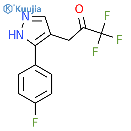 1,1,1-trifluoro-3-3-(4-fluorophenyl)-1H-pyrazol-4-ylpropan-2-one structure