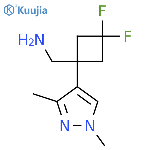 1-(1,3-dimethyl-1H-pyrazol-4-yl)-3,3-difluorocyclobutylmethanamine structure