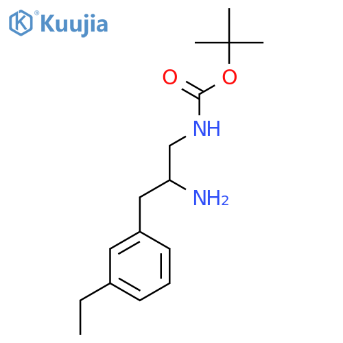 tert-butyl N-2-amino-3-(3-ethylphenyl)propylcarbamate structure