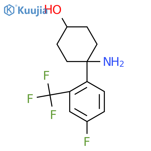 4-amino-4-4-fluoro-2-(trifluoromethyl)phenylcyclohexan-1-ol structure