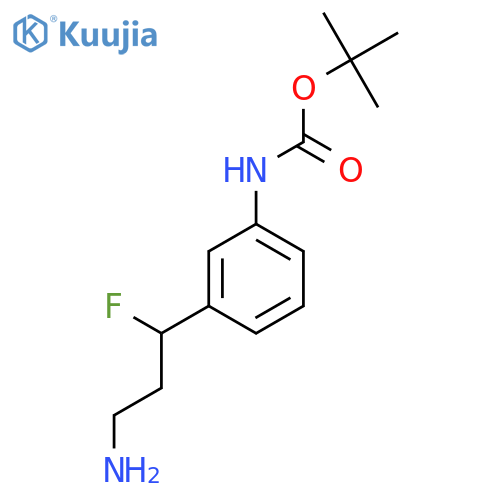 tert-butyl N-3-(3-amino-1-fluoropropyl)phenylcarbamate structure