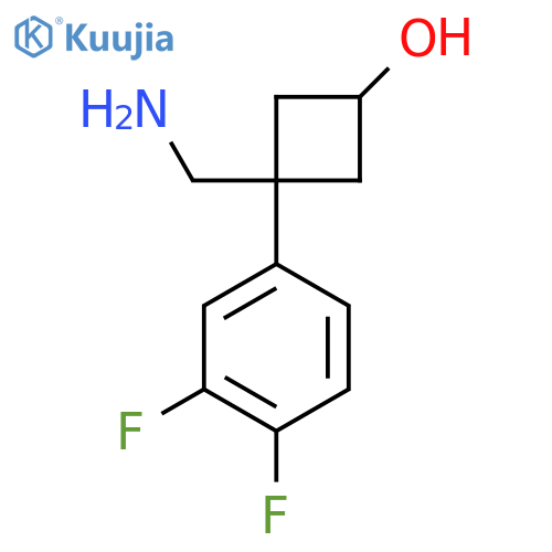 3-(aminomethyl)-3-(3,4-difluorophenyl)cyclobutan-1-ol structure