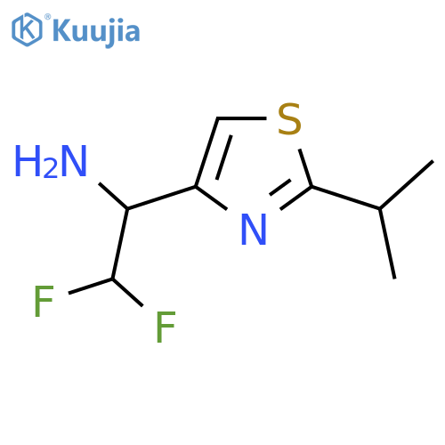 2,2-difluoro-1-2-(propan-2-yl)-1,3-thiazol-4-ylethan-1-amine structure