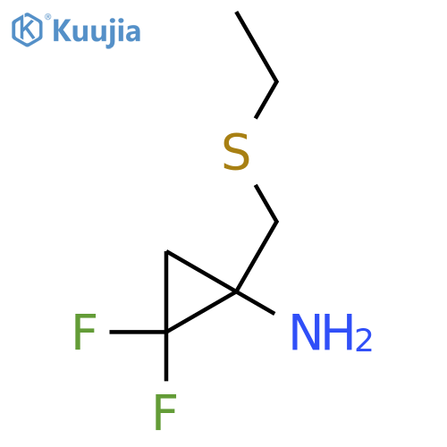 1-(ethylsulfanyl)methyl-2,2-difluorocyclopropan-1-amine structure