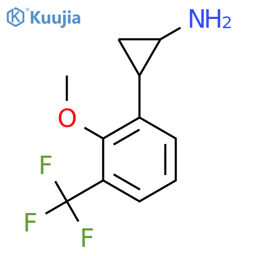 2-2-methoxy-3-(trifluoromethyl)phenylcyclopropan-1-amine structure