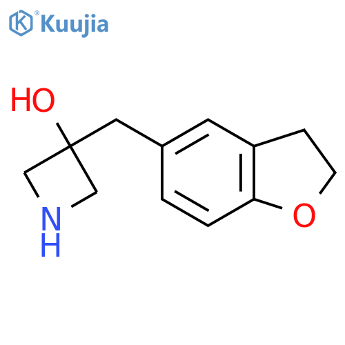 3-(2,3-dihydro-1-benzofuran-5-yl)methylazetidin-3-ol structure