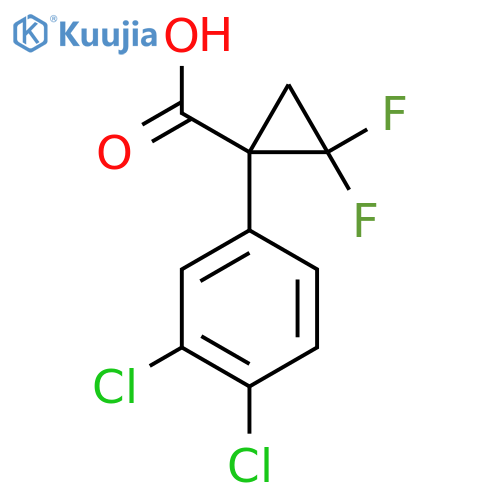 1-(3,4-dichlorophenyl)-2,2-difluorocyclopropane-1-carboxylic acid structure