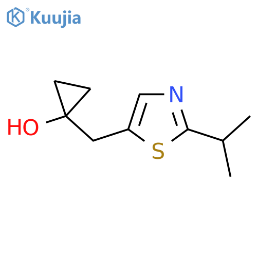 1-{2-(propan-2-yl)-1,3-thiazol-5-ylmethyl}cyclopropan-1-ol structure