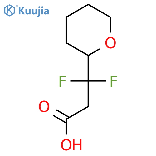 3,3-difluoro-3-(oxan-2-yl)propanoic acid structure