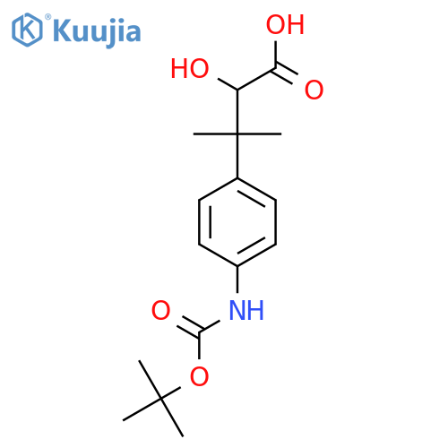 3-(4-{(tert-butoxy)carbonylamino}phenyl)-2-hydroxy-3-methylbutanoic acid structure