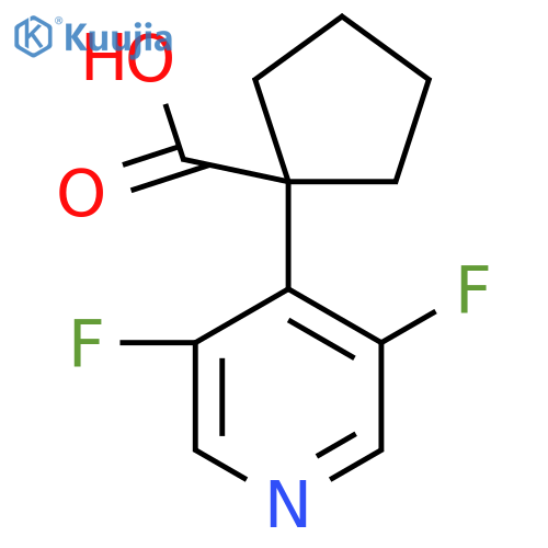 1-(3,5-difluoropyridin-4-yl)cyclopentane-1-carboxylic acid structure