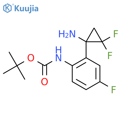 tert-butyl N-2-(1-amino-2,2-difluorocyclopropyl)-4-fluorophenylcarbamate structure
