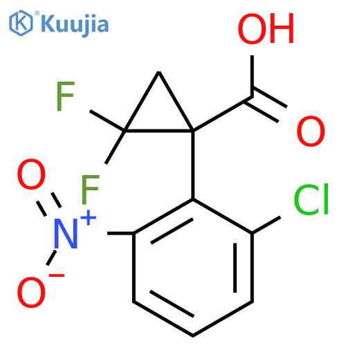 1-(2-chloro-6-nitrophenyl)-2,2-difluorocyclopropane-1-carboxylic acid structure