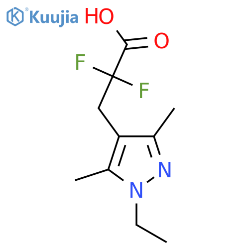 3-(1-ethyl-3,5-dimethyl-1H-pyrazol-4-yl)-2,2-difluoropropanoic acid structure