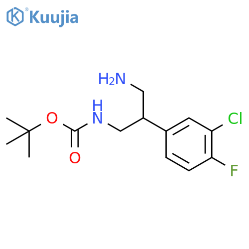 tert-butyl N-3-amino-2-(3-chloro-4-fluorophenyl)propylcarbamate structure