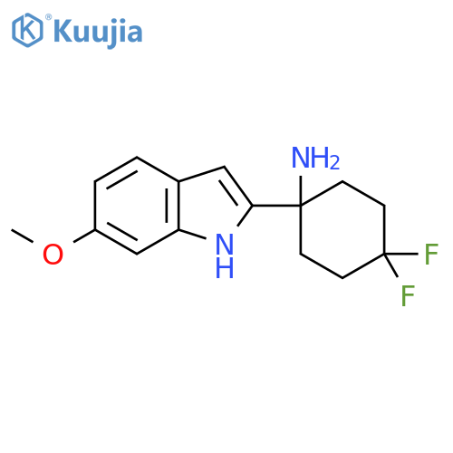 4,4-difluoro-1-(6-methoxy-1H-indol-2-yl)cyclohexan-1-amine structure
