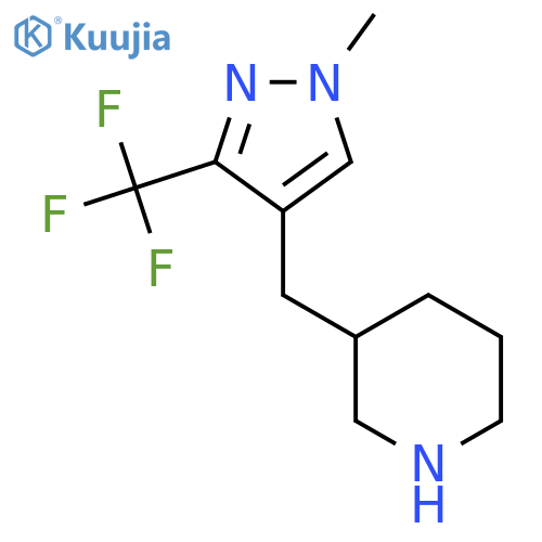 3-{1-methyl-3-(trifluoromethyl)-1H-pyrazol-4-ylmethyl}piperidine structure