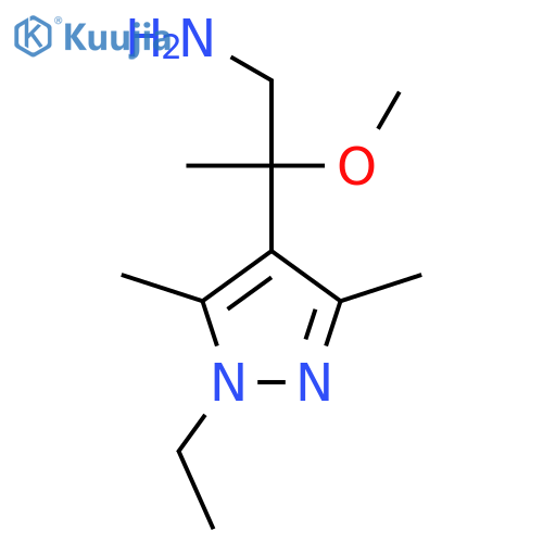 2-(1-ethyl-3,5-dimethyl-1H-pyrazol-4-yl)-2-methoxypropan-1-amine structure