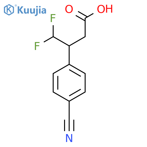 3-(4-cyanophenyl)-4,4-difluorobutanoic acid structure